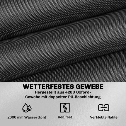 Runde Gartenmöbelabdeckung, wasserdicht, 420D Oxford, Schwarz