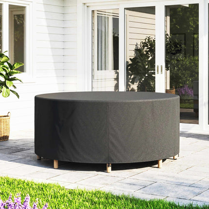 Runde Gartenmöbelabdeckung, wasserdicht, 420D Oxford, Schwarz