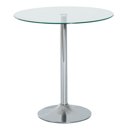 Runder Esstisch aus Glas, 70 cm, Metallgestell