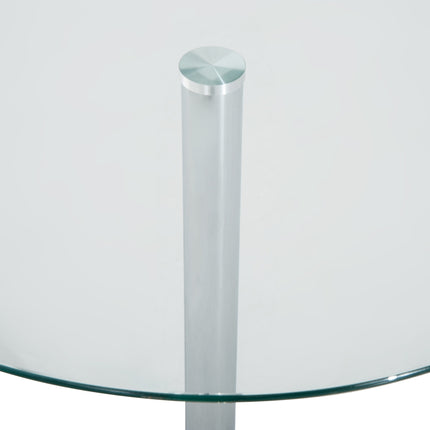 Runder Esstisch aus Glas, 70 cm, Metallgestell