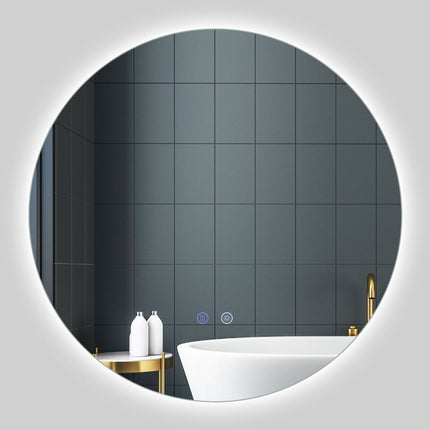 Runder LED-Badezimmerspiegel, einstellbare Helligkeit und Antibeschlag