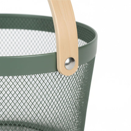 Round Metal Wire Storage Basket with Handle