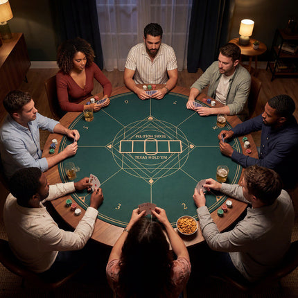 Runde Pokermatte 47 Zoll, rutschfeste Gummiunterseite, Grün