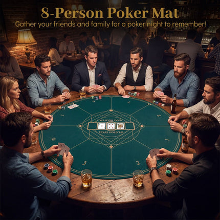 Runde Pokermatte 47 Zoll, rutschfeste Gummiunterseite, Grün