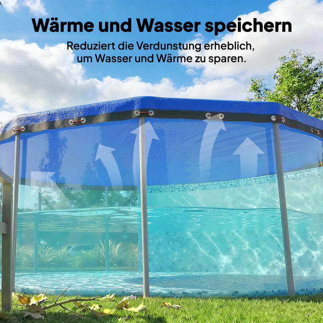 Rundpool-Abdeckung Ø550 cm, wasserdicht mit Sicherungsseil