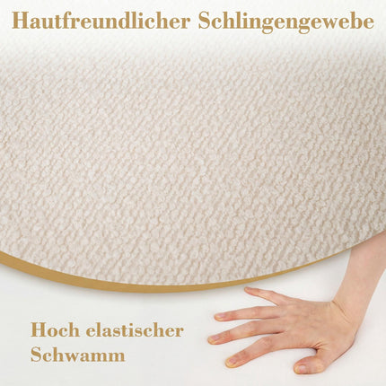 Runder Pouf Ottoman, 45x35 cm, Schaumstofffüllung, Beige