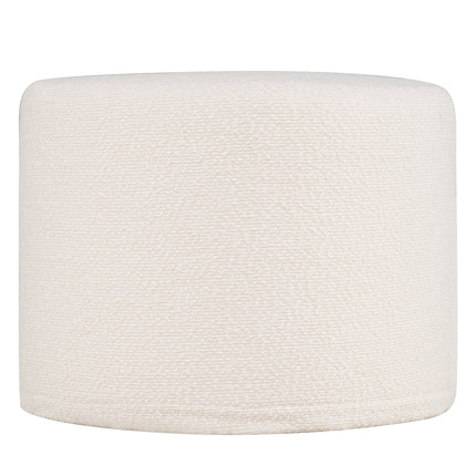 Runder Pouf Ottoman, 45x35 cm, Schaumstofffüllung, Beige