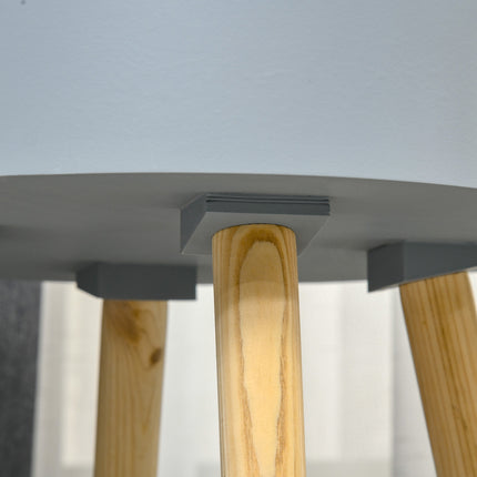 Gray & Natural Scandinavian Round Side Table - MDF Pine