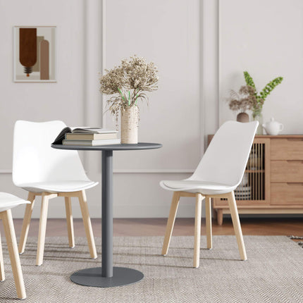 Round Steel Dining Table for 2 – Compact, Modern Design