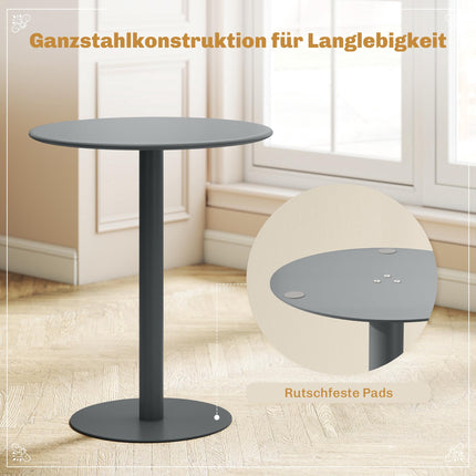 Round Steel Dining Table for 2 – Compact, Modern Design