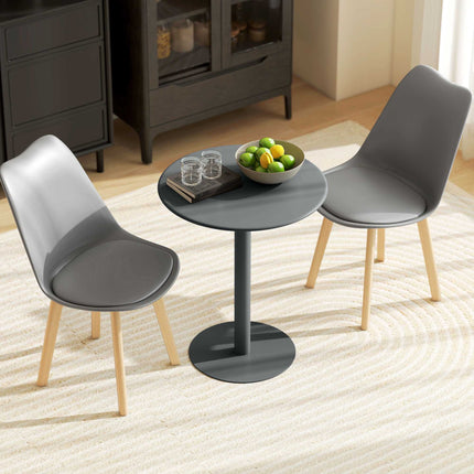 Round Steel Dining Table for 2 – Compact, Modern Design