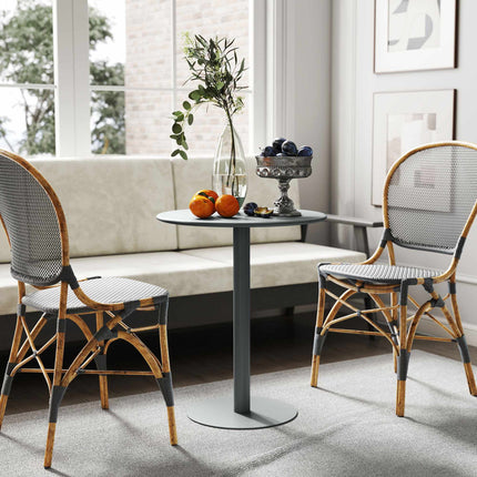 Round Steel Dining Table for 2 – Compact, Modern Design