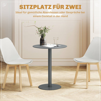 Round Steel Dining Table for 2 – Compact, Modern Design