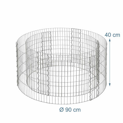 Round Steel Gabion for Planting, 90x40 cm