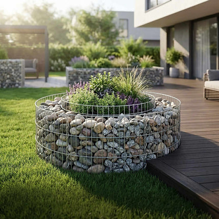 Round Steel Gabion for Planting, 90x40 cm