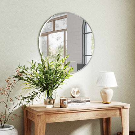 Round Wall Mirror, Modern Design, 61 cm, Silver