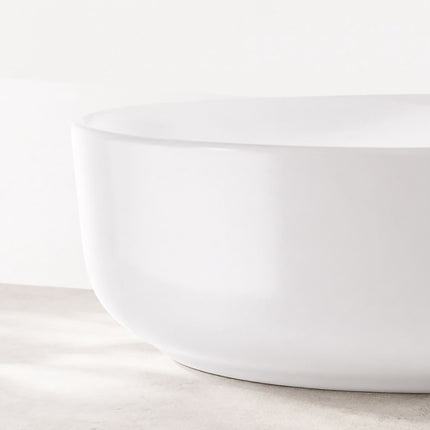 Round White Ceramic Countertop Basin, 30 x 30 cm