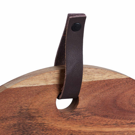 Round cutting board in wood and marble