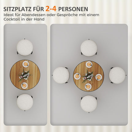 Runder Esstisch, Eichendekor, für 2-4 Personen, kompaktes Design