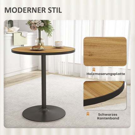 Runder Esstisch, Eichendekor, für 2-4 Personen, kompaktes Design