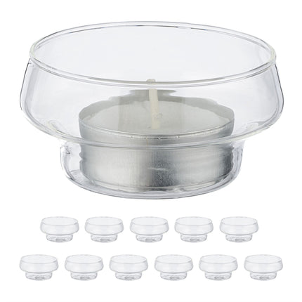 Round floating tea light holders set of 12