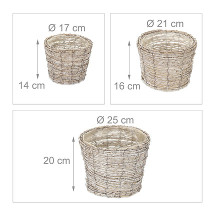 Round flower pot - set of 3