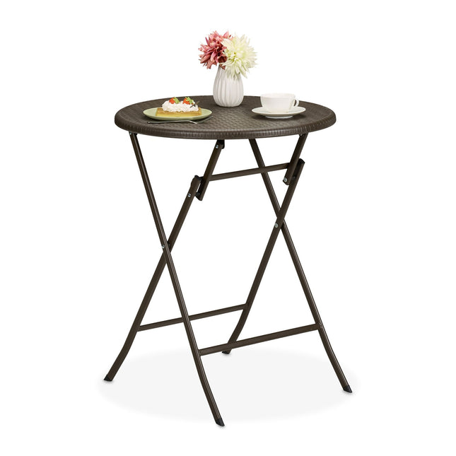 Runder Gartentisch in Rattanoptik
