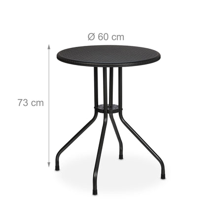 Round garden table in rattan look