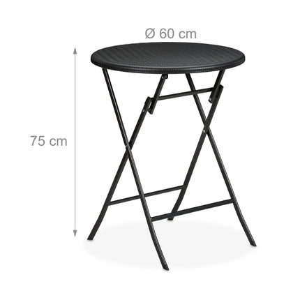 Round garden table in rattan look