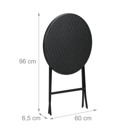 Round garden table in rattan look
