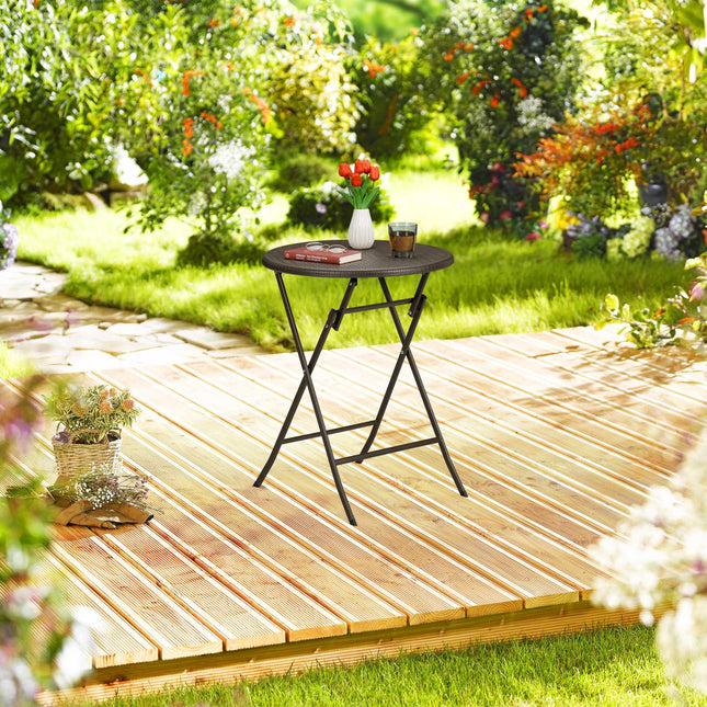 Runder Gartentisch in Rattanoptik