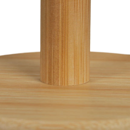 Porte-rouleau de papier essuie-tout rond en bambou