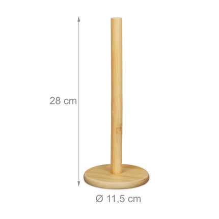 Porte-rouleau de papier essuie-tout rond en bambou
