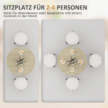 Runder Esstisch, 80 cm, Holzoptik-Tischplatte, Stahlbeine