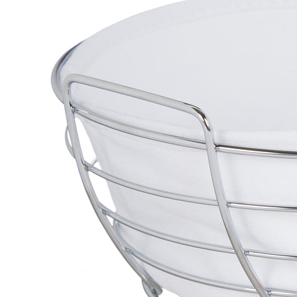 Round metal bread basket with cover