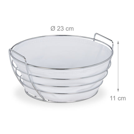 Round metal bread basket with cover