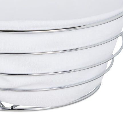 Round metal bread basket with cover