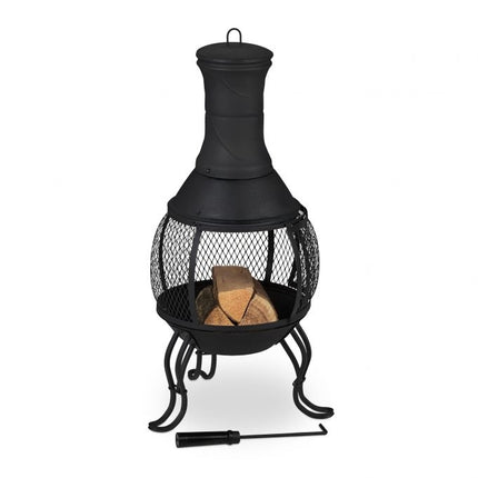 Round outdoor stove black