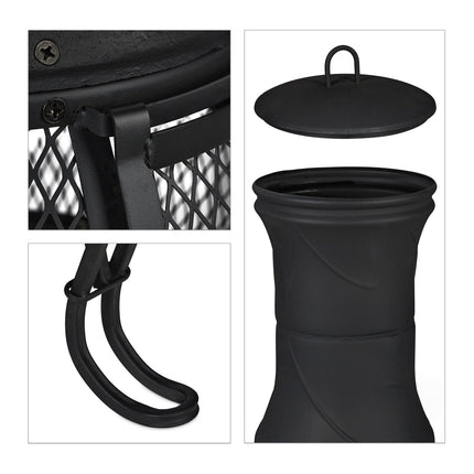 Round outdoor stove black