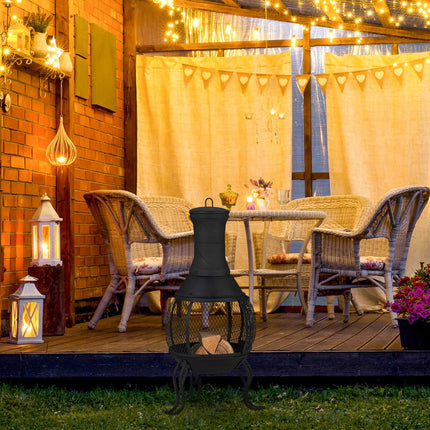 Round outdoor stove black