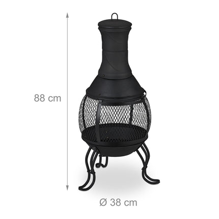 Round outdoor stove black