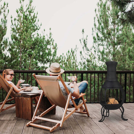 Round outdoor stove black