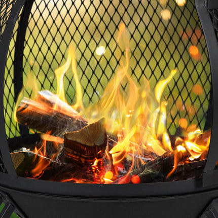 Round outdoor stove black