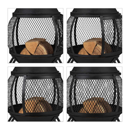Round outdoor stove black