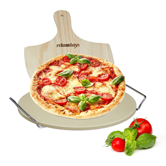 Kulatý pizza kámen v sadě