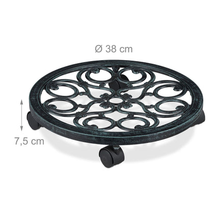 Plateau roulant rond pour plantes en pot