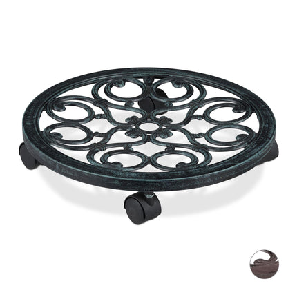 Plateau roulant rond pour plantes en pot