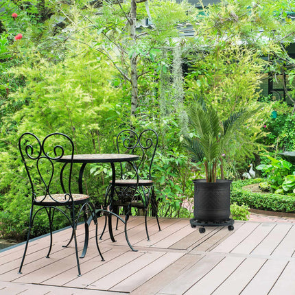 Plateau roulant rond pour plantes en pot