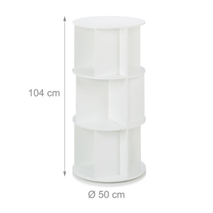 Round rotatable bookshelf