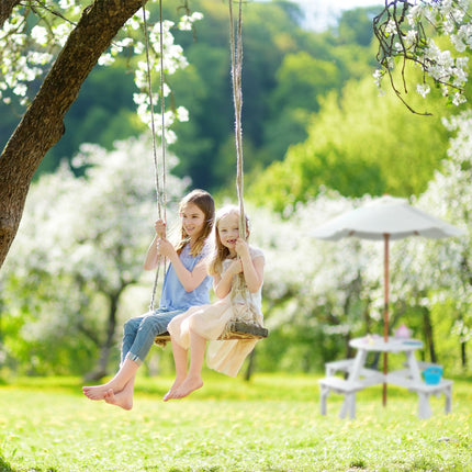 Coin salon rond pour enfants en bois avec parasol